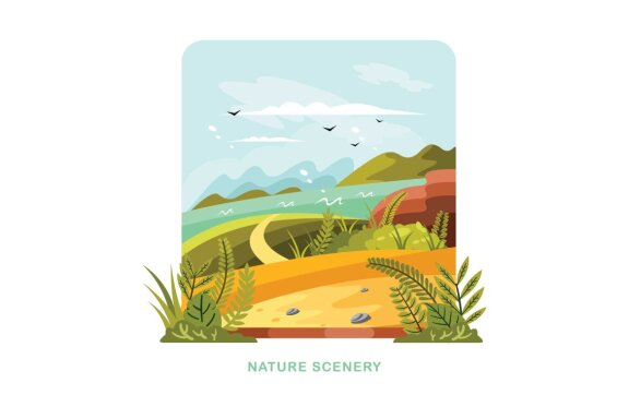 Nature Scenery Vector Illustration