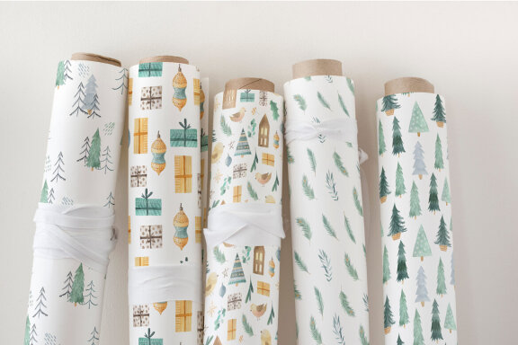 Scandinavian Watercolor Christmas illustrations