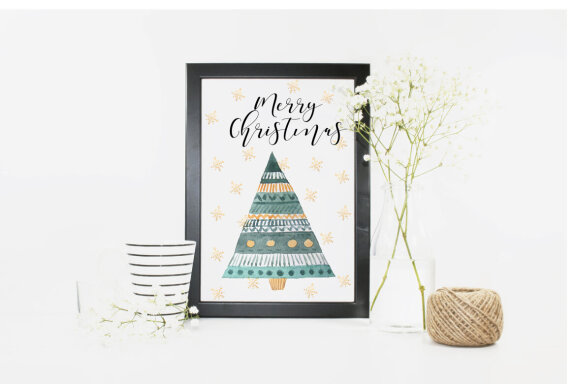 Scandinavian Watercolor Christmas illustrations