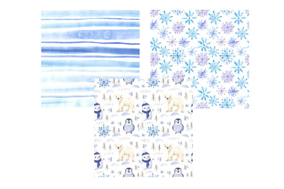 Watercolor Winter Digital Papers Pack