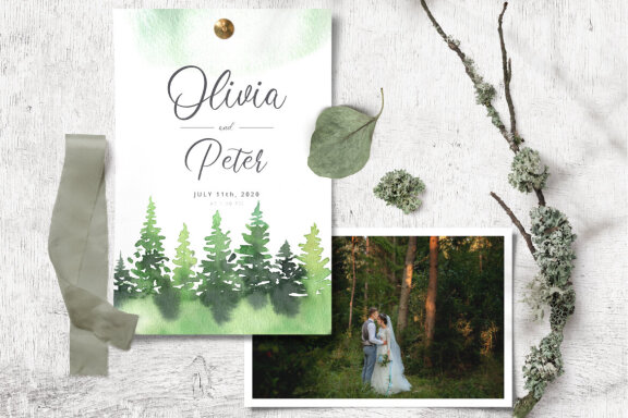 Watercolor Forest Tree Clipart