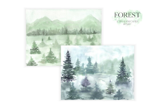 Watercolor Forest Tree Clipart