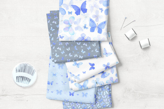 Watercolor Blue Butterfly Clipart