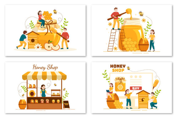 12 Honey Shop Illustration