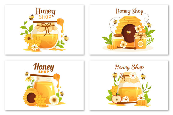 12 Honey Shop Illustration