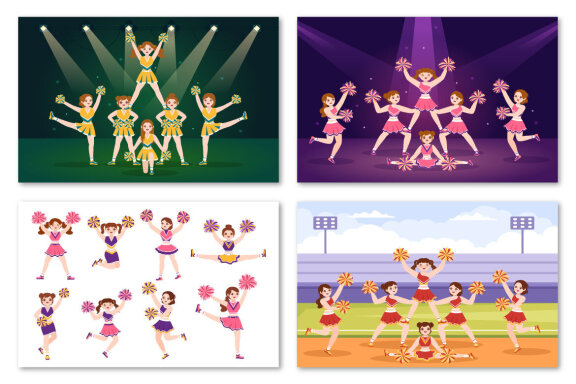 16 Cheerleader Girl Illustration
