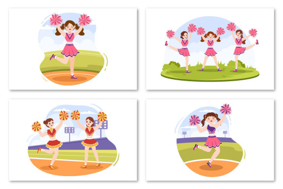 16 Cheerleader Girl Illustration