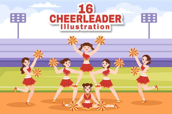16 Cheerleader Girl Illustration
