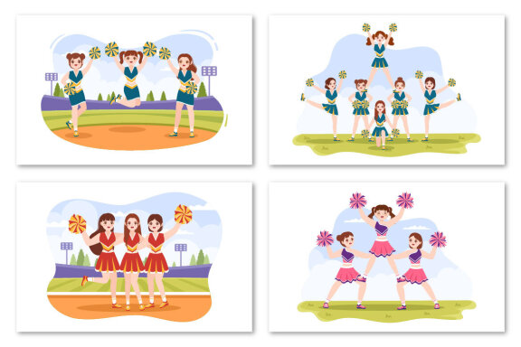 16 Cheerleader Girl Illustration