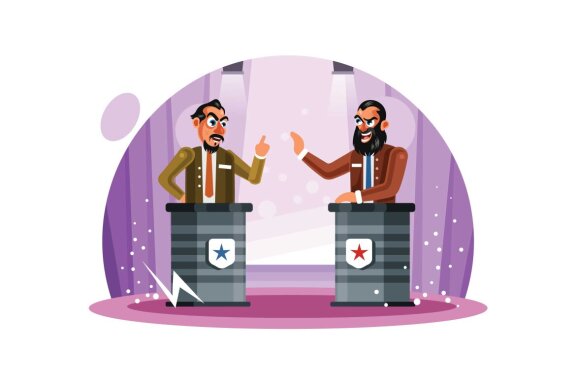 Political Debate Vector Illustration