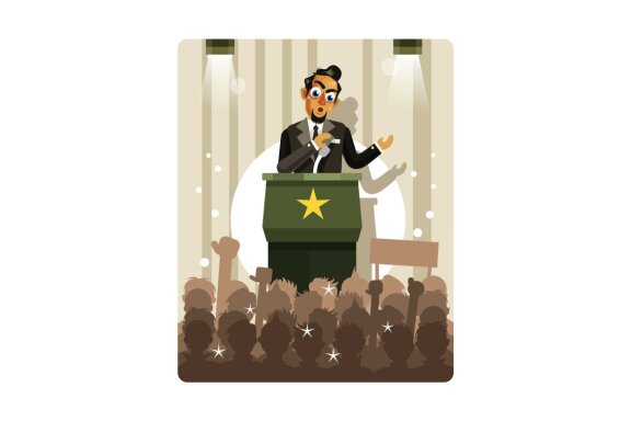 Politicians Speaking Vector Illustration