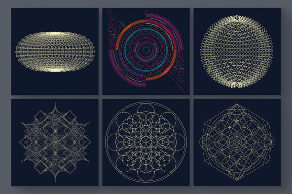 6 Free Vector Linear Shapes