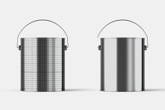 Metallic Paint Bucket - Free Mockup