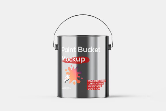 Free Tin Paint Bucket Mockup (PSD)