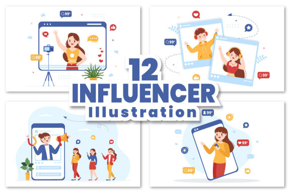 12 Celebrity Influencer Illustration