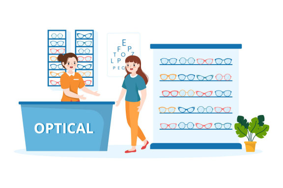 11 Eye Glasses Store Illustration