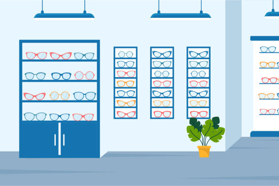 11 Eye Glasses Store Illustration