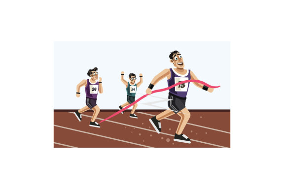 Runners cross the finish line