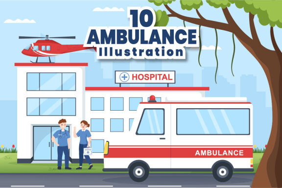 10 Medical Vehicle Ambulance Car Illustration
