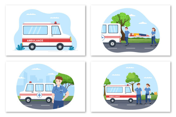 10 Medical Vehicle Ambulance Car Illustration