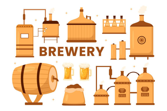 10 Beer Brewery Illustration