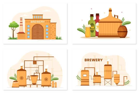 10 Beer Brewery Illustration