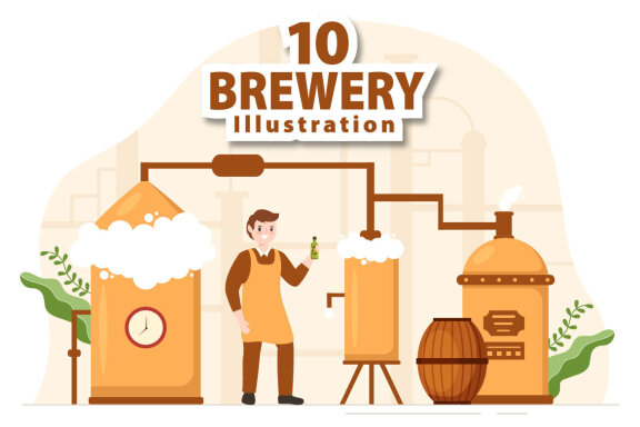 10 Beer Brewery Illustration