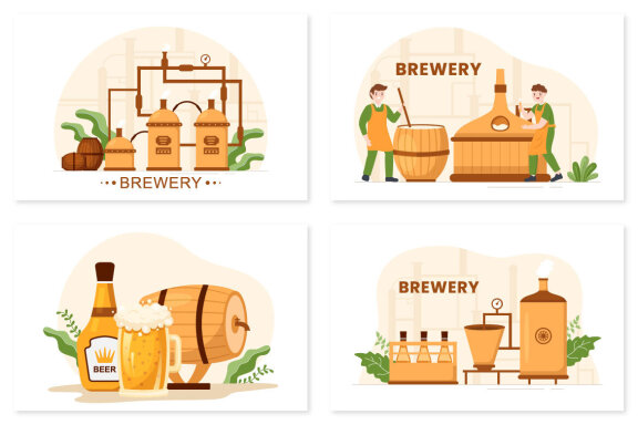 10 Beer Brewery Illustration