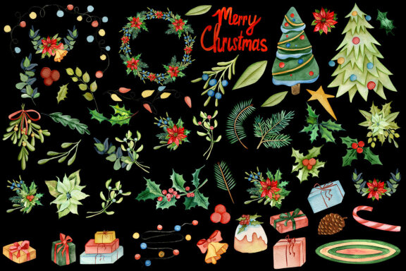 New Year symbol rabbit 2023, Christmas watercolor clipart