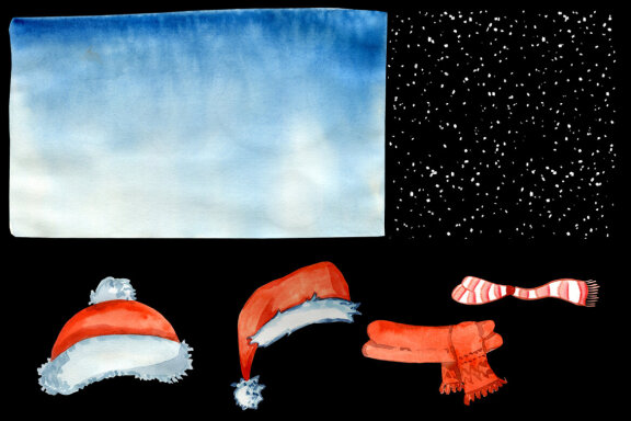 New Year symbol rabbit 2023, Christmas watercolor clipart