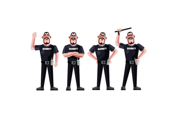Security Guard Character Graphics Vector Illustration