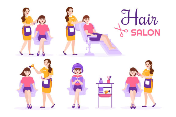 11 Hair Salon Illustration