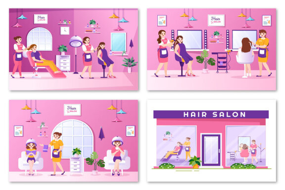 11 Hair Salon Illustration
