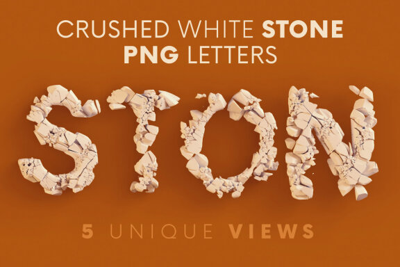 Crushed White Stone - 3D Lettering