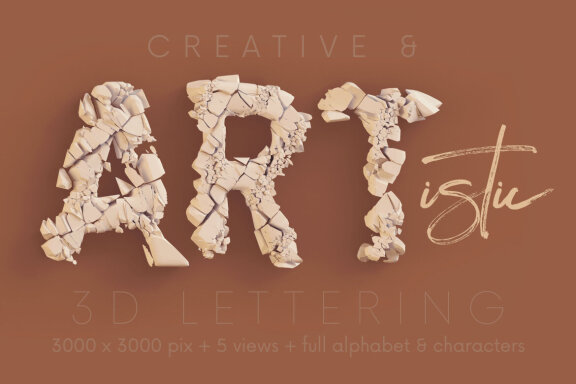 Crushed White Stone - 3D Lettering