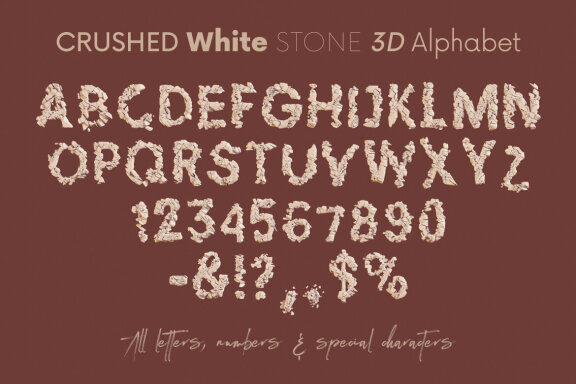 Crushed White Stone - 3D Lettering