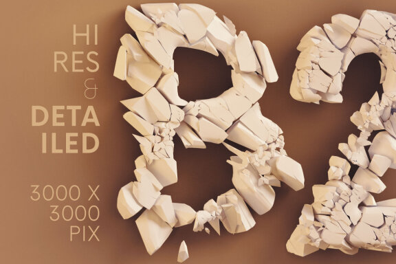 Crushed White Stone - 3D Lettering