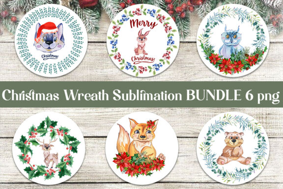 Watercolor Christmas Animal Clipart