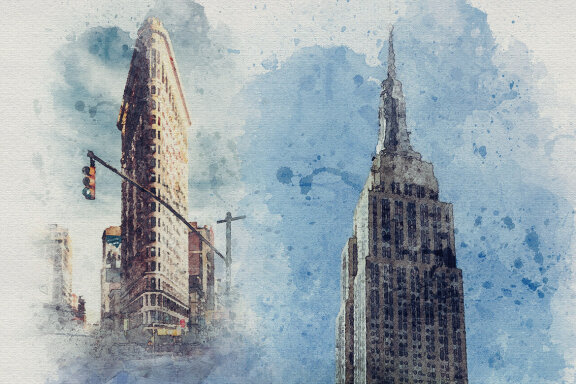 New York - 16 Free Watercolor Images