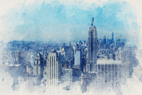 New York - 16 Free Watercolor Images