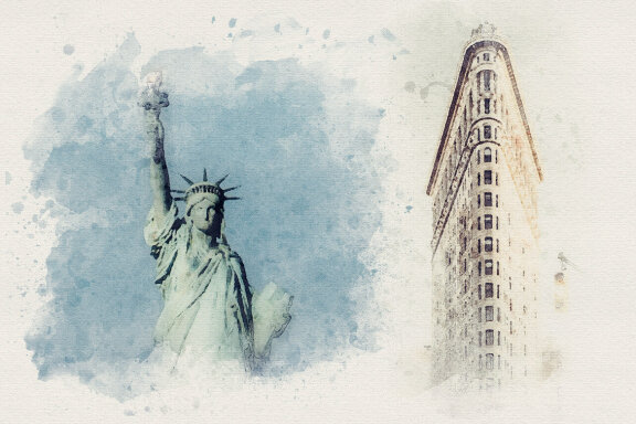 New York - 16 Free Watercolor Images