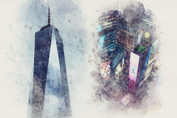 New York - 16 Free Watercolor Images