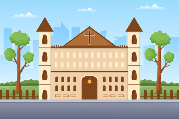 13 Cathedral Catholic Church Illustration