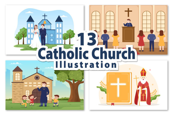13 Cathedral Catholic Church Illustration
