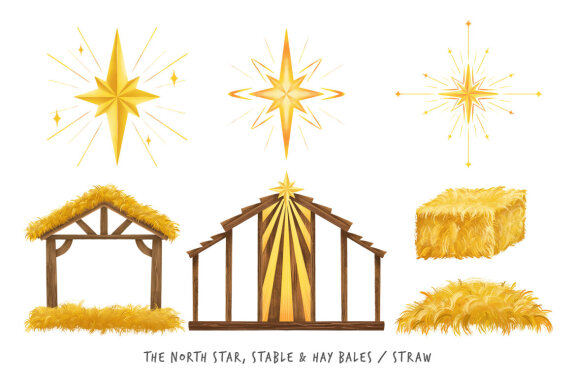 Christmas Nativity Clipart Illustrations