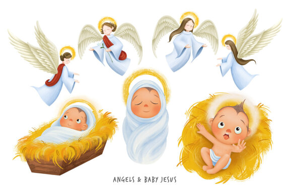 Christmas Nativity Clipart Illustrations