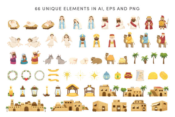 Christmas Nativity Vector Illustrations
