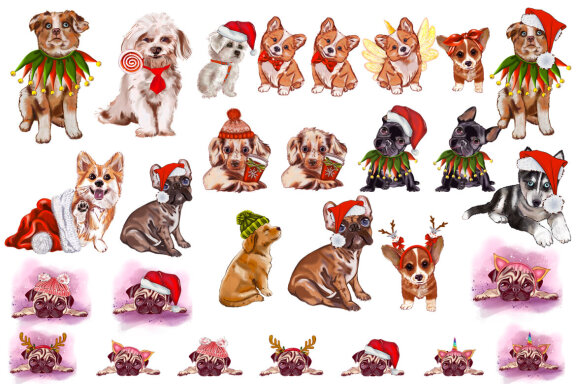 Christmas dogs Sublimation. Designs generator
