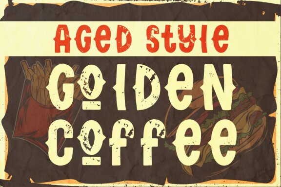 Golden coffee font and designs