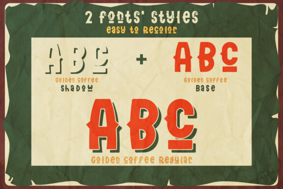 Golden coffee font and designs